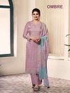 Vin Ombre Moonga Silk With Sequence Embroidery Fency Thread Work Dress Material Wholesale In India